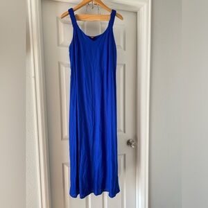 Vince Camuto Royal Blue Sleeveless Ruched sleeve tank Maxi Dress S